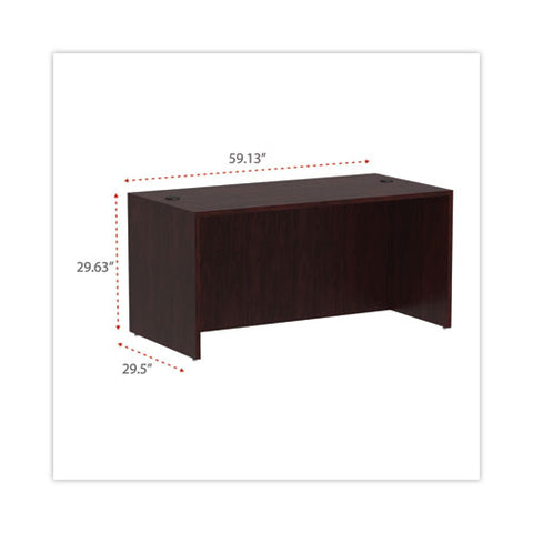 Alera Valencia Series Straight Front Desk Shell, 59.13" X 29.5" X 29.63", Mahogany