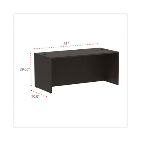 Alera Valencia Series Straight Front Desk Shell, 65" X 29.5" X 29.63", Espresso