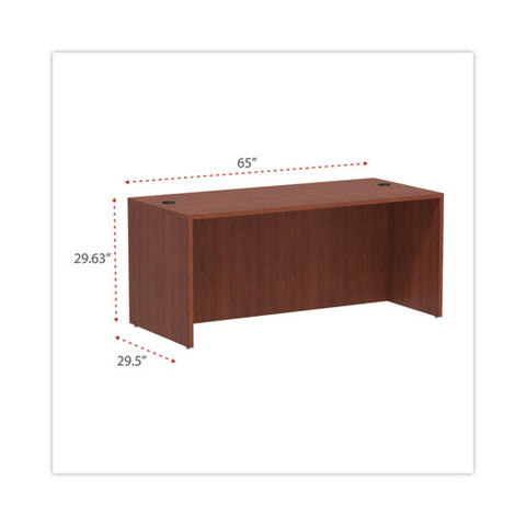 Alera Valencia Series Straight Front Desk Shell, 65" X 29.5" X 29.63", Medium Cherry