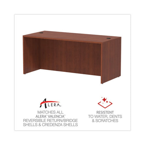 Alera Valencia Series Straight Front Desk Shell, 65" X 29.5" X 29.63", Medium Cherry