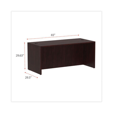 Alera Valencia Series Straight Front Desk Shell, 65" X 29.5" X 29.63", Mahogany