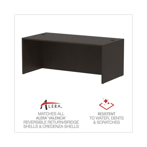 Alera Valencia Series Straight Front Desk Shell, 71" X 35.5" X 29.63", Espresso