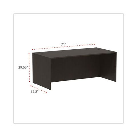 Alera Valencia Series Straight Front Desk Shell, 71" X 35.5" X 29.63", Espresso