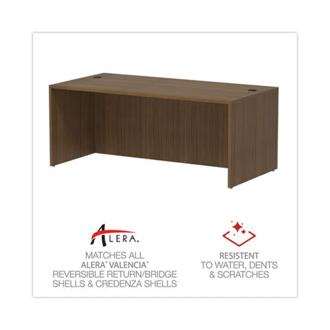 Alera Valencia Series Straight Front Desk Shell, 71" X 35.5" X 29.63", Modern Walnut