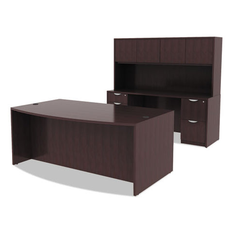 Alera Valencia Series Bow Front Desk Shell, 71" X 41.38" X 29.63", Espresso