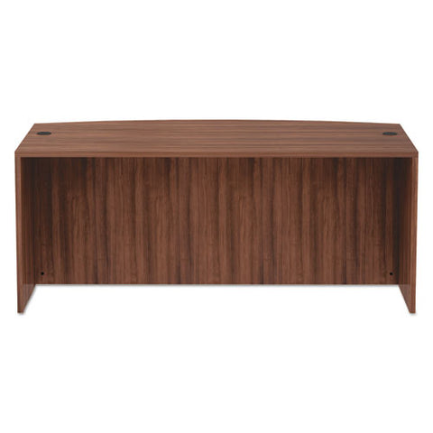 Alera Valencia Series Bow Front Desk Shell, 71" X 41.38" X 29.63", Modern Walnut