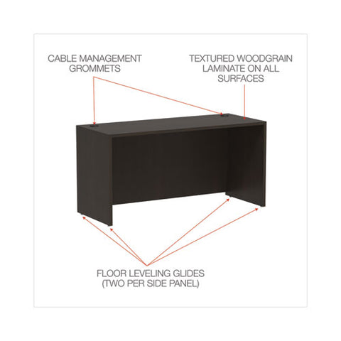 Alera Valencia Series Credenza Shell, 59.13w X 23.63d X 29.5h, Espresso