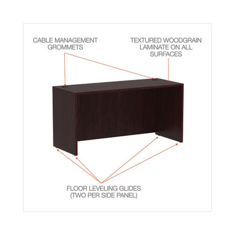 Alera Valencia Series Credenza Shell, 59.13w X 23.63d X 29.5h, Mahogany