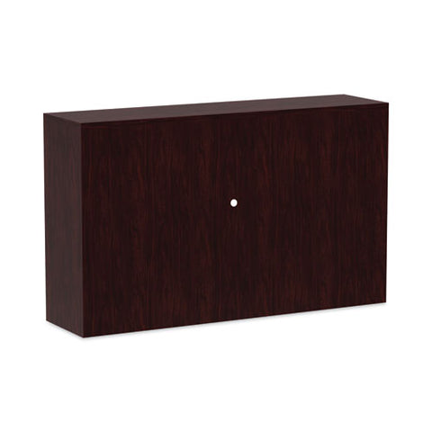 Alera Valencia Series Hutch With Doors, 4 Compartments, 58.88w X 15d X 35.38h, Mahogany