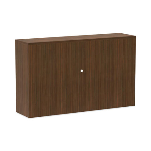 Alera Valencia Series Hutch With Doors, 4 Compartments, 58.88w X 15d X 35.38h, Modern Walnut