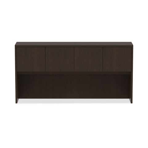 Alera Valencia Series Hutch With Doors, 4 Compartments, 70.63w X 15d X 35.38h, Espresso