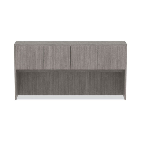 Alera Valencia Series Hutch With Doors, 4 Compartments, 70.63w X 15d X 35.38h, Gray