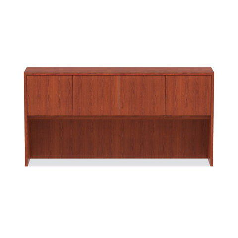 Alera Valencia Series Hutch With Doors, 4 Compartments, 70.63w X 15d X 35.38h, Medium Cherry