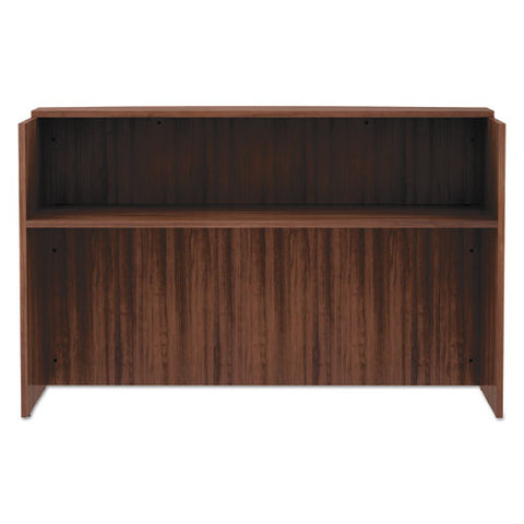 Alera Valencia Series Reception Desk With Transaction Counter, 71" X 35.5" X 42.5", Modern Walnut