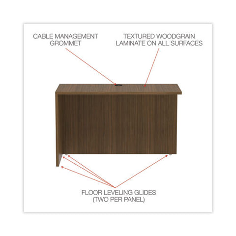 Alera Valencia Series Reversible Return/bridge Shell, 47.25w X 23.63d X 29.5h, Modern Walnut