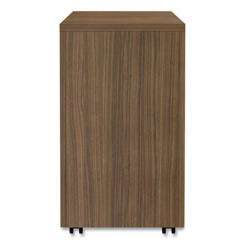 Alera Valencia Series Mobile Pedestal File, Left/right, 3-drawer: Box/box/file, Legal/letter, Walnut, 15.88 X 20.5 X 28.38