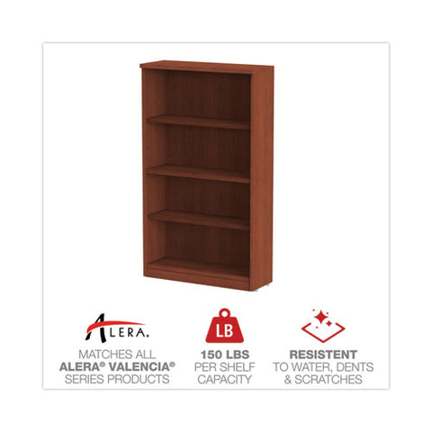 Alera Valencia Series Bookcase, Four-shelf, 31.75w X 14d X 54.88h, Medium Cherry