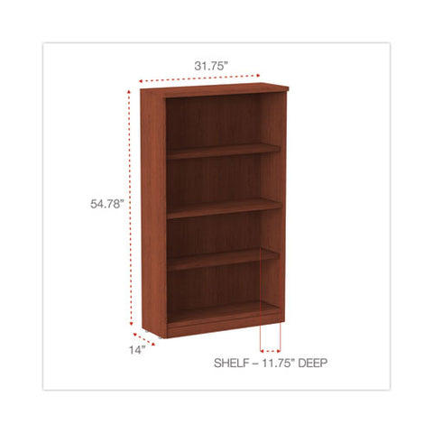 Alera Valencia Series Bookcase, Four-shelf, 31.75w X 14d X 54.88h, Medium Cherry