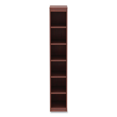 Alera Valencia Series Narrow Profile Bookcase, Six-shelf, 11.81w X 11.81d X 71.73h, Medium Cherry