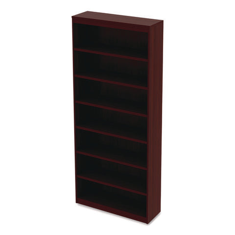 Alera Valencia Series Square Corner Bookcase, Seven-shelf, 35.63w X 11.81d X 83.86h, Mahogany