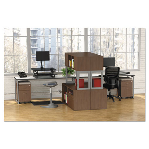 Alera Valencia Series Mobile Pedestal, Left/right, 2-drawers: Box/file, Legal/letter, Modern Walnut, 15.88" X 19.13" X 22.88"