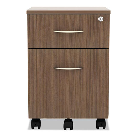 Alera Valencia Series Mobile Pedestal, Left/right, 2-drawers: Box/file, Legal/letter, Modern Walnut, 15.88" X 19.13" X 22.88"