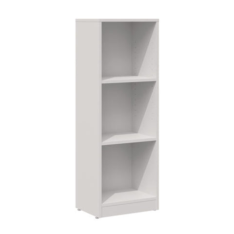 Three-shelf Narrow-footprint Bookcase, 15.75" X 11.42" X 44.33", White