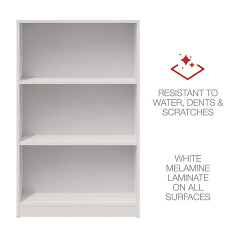 Three-shelf Bookcase, 27.56" X 11.42" X 44.33", White