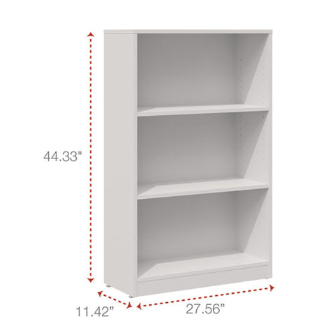 Three-shelf Bookcase, 27.56" X 11.42" X 44.33", White