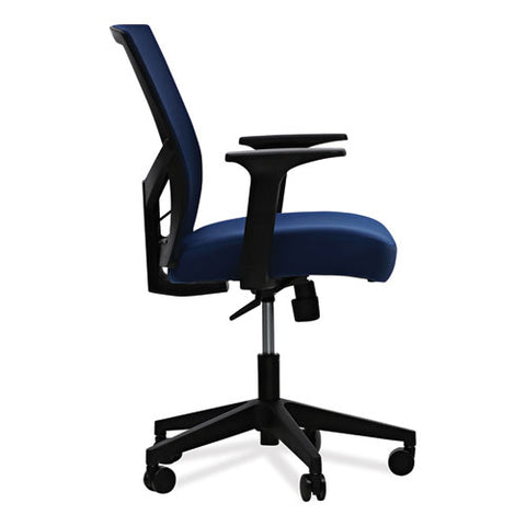 Mesh Back Fabric Task Chair, Supports Up To 275 Lb, 17.32" To 21.1" Seat Height, Navy Seat, Navy Back