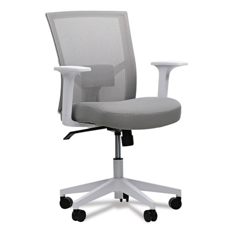 Mesh Back Fabric Task Chair, Supports Up To 275 Lb, 17.32" To 21.1" Seat Height, Gray Seat, Gray Back