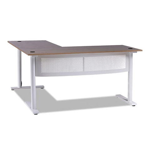 L-shaped Writing Desk, 59.05" X 59.05" X 29.53", Beigewood/white