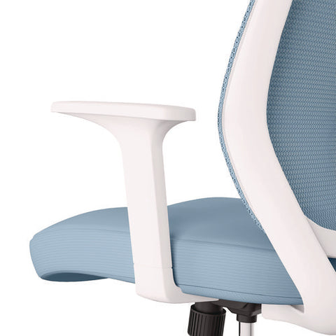 Wessex Ergonomic Fabric Mesh Swivel Task Chair, Up To 275 Lb, 17.09 To 20.83 Seat Height, Seafoam Seat/back, White Base