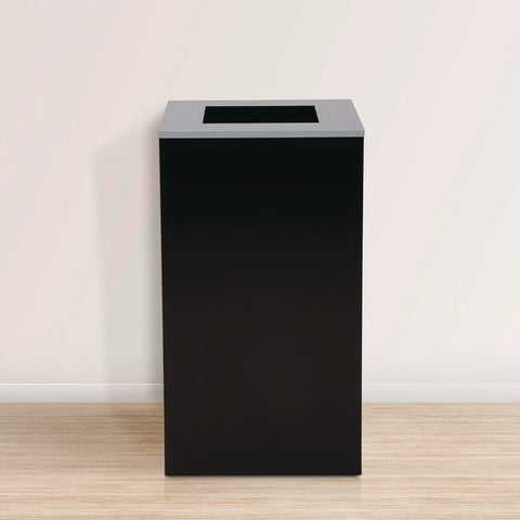 29 Gallon Trash/recycling Cans, Steel, Black Can With Square Lid