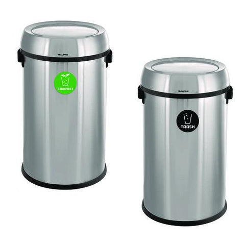 17 Gallon Stainless Steel Indoor Compost And Trash Station With Swivel Lid