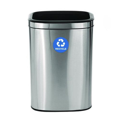 10.5 Gallon Slim Recycling Can, Brushed Stainless Steel