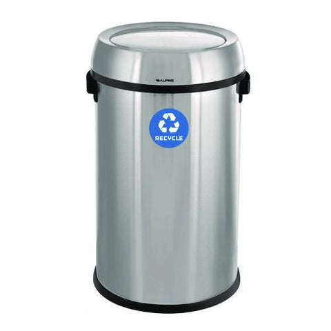 17 Gallon Stainless Steel Indoor Recycling Receptacle With Swivel Lid