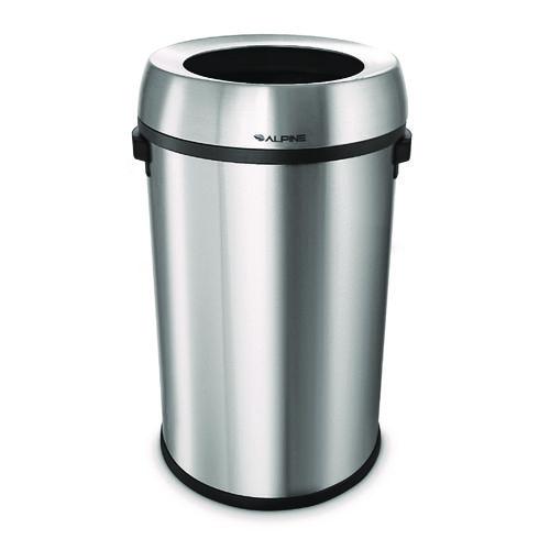 17 Gallon Stainless Steel Heavy-gauge Brushed Open Top Commercial Trash Can