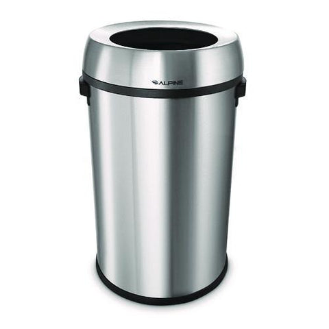 17 Gallon Stainless Steel Heavy-gauge Brushed Open Top Commercial Trash Can