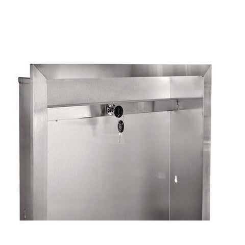 Stainless Steel Recessed 12 Gal Leak-proof Waste Receptacle, Brushed Stainless Steel