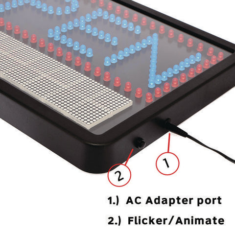 Led Programmable Message Board Open Sign, 22 X 13, Black Frame, Blue/red Graphics