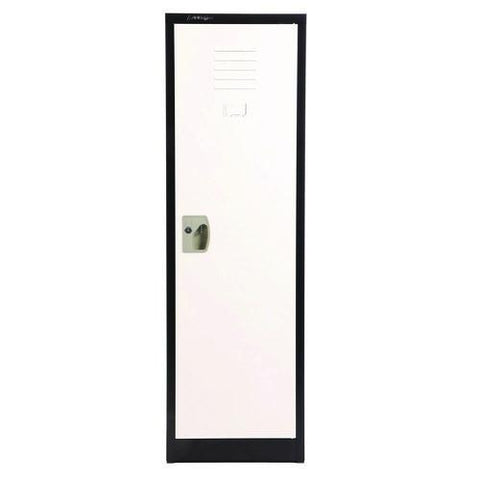 Steel Storage Locker, 1 Compartment, 15 X 15 X 48, Black Body/white Doors