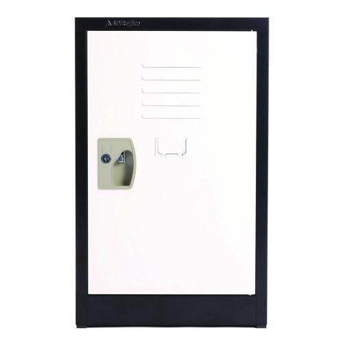 Steel Storage Locker, 1 Compartment, 15 X 15 X 24, Black Body/white Doors