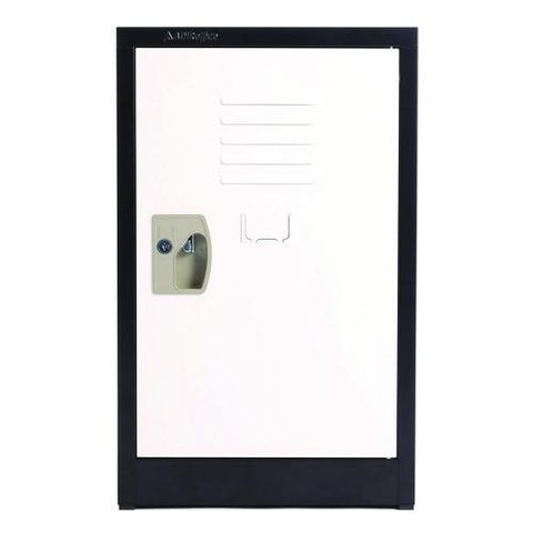 Steel Storage Locker, 1 Compartment, 15 X 15 X 24, Black Body/white Doors