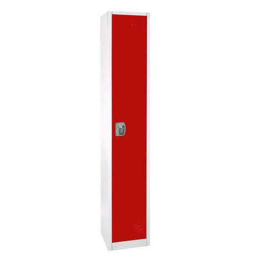 Steel Storage Locker, 1 Compartment, 12 X 12 X 72, Red