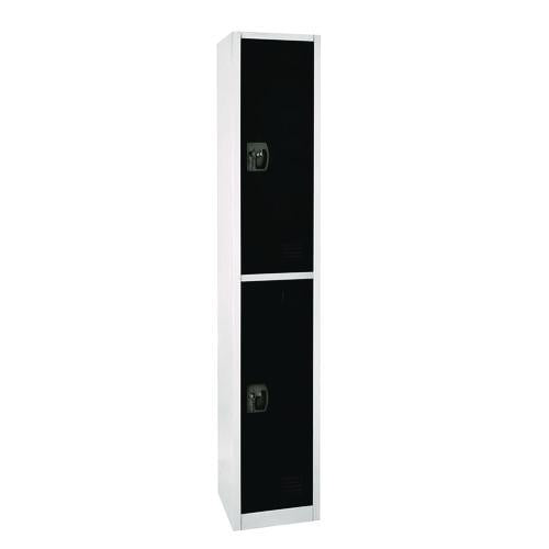 Steel Storage Locker, 2 Compartment, 12 X 12 X 72, Black