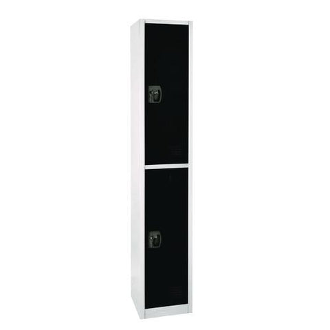 Steel Storage Locker, 2 Compartment, 12 X 12 X 72, Black