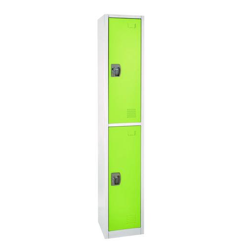 Steel Storage Locker, 2 Compartment, 12 X 12 X 72, Green