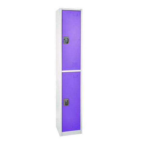 Steel Storage Locker, 2 Compartment, 12 X 12 X 72, Purple