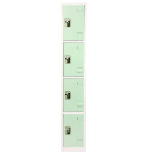 Steel Storage Locker, 4 Compartment, 12 X 12 X 72, Misty Green